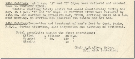 dairy entry for 13 oct